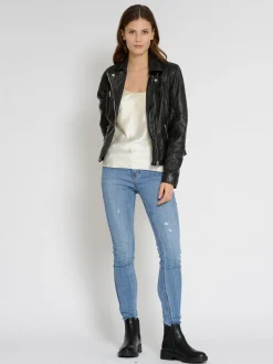 Maze Damen Lederjacke in schwarz