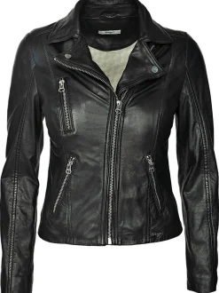 Maze Damen Lederjacke in schwarz