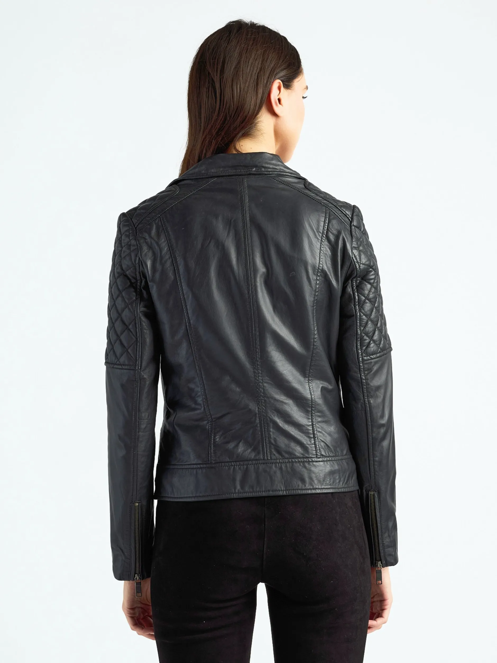 Maze Damen Lederjacke in schwarz