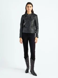 Maze Damen Lederjacke in schwarz