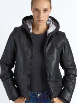 Maze Damen Lederjacke in schwarz