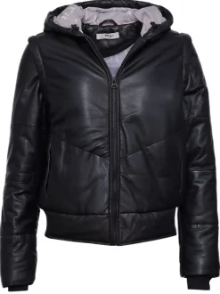 Maze Damen Lederjacke in schwarz