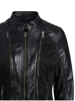 Maze Damen Lederjacke in schwarz