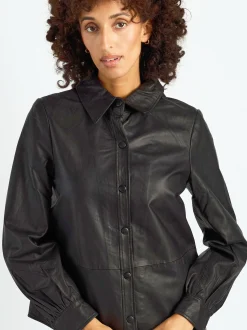 Maze Damen Lederjacke in schwarz
