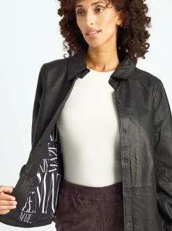 Maze Damen Lederjacke in schwarz