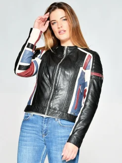 Maze Damen Lederjacke in schwarz