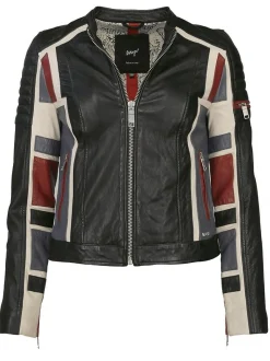 Maze Damen Lederjacke in schwarz