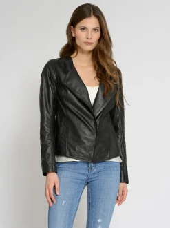 Maze Damen Lederjacke in schwarz