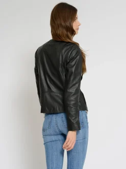 Maze Damen Lederjacke in schwarz