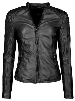 Maze Damen Lederjacke in schwarz