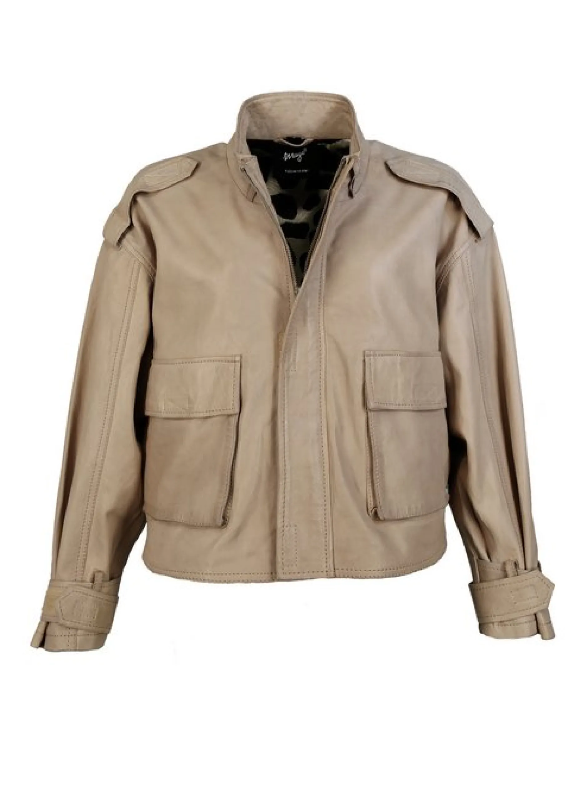 Maze Damen Lederjacke in taupe