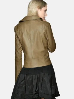 Maze Damen Lederjacke in taupe