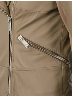 Maze Damen Lederjacke in taupe