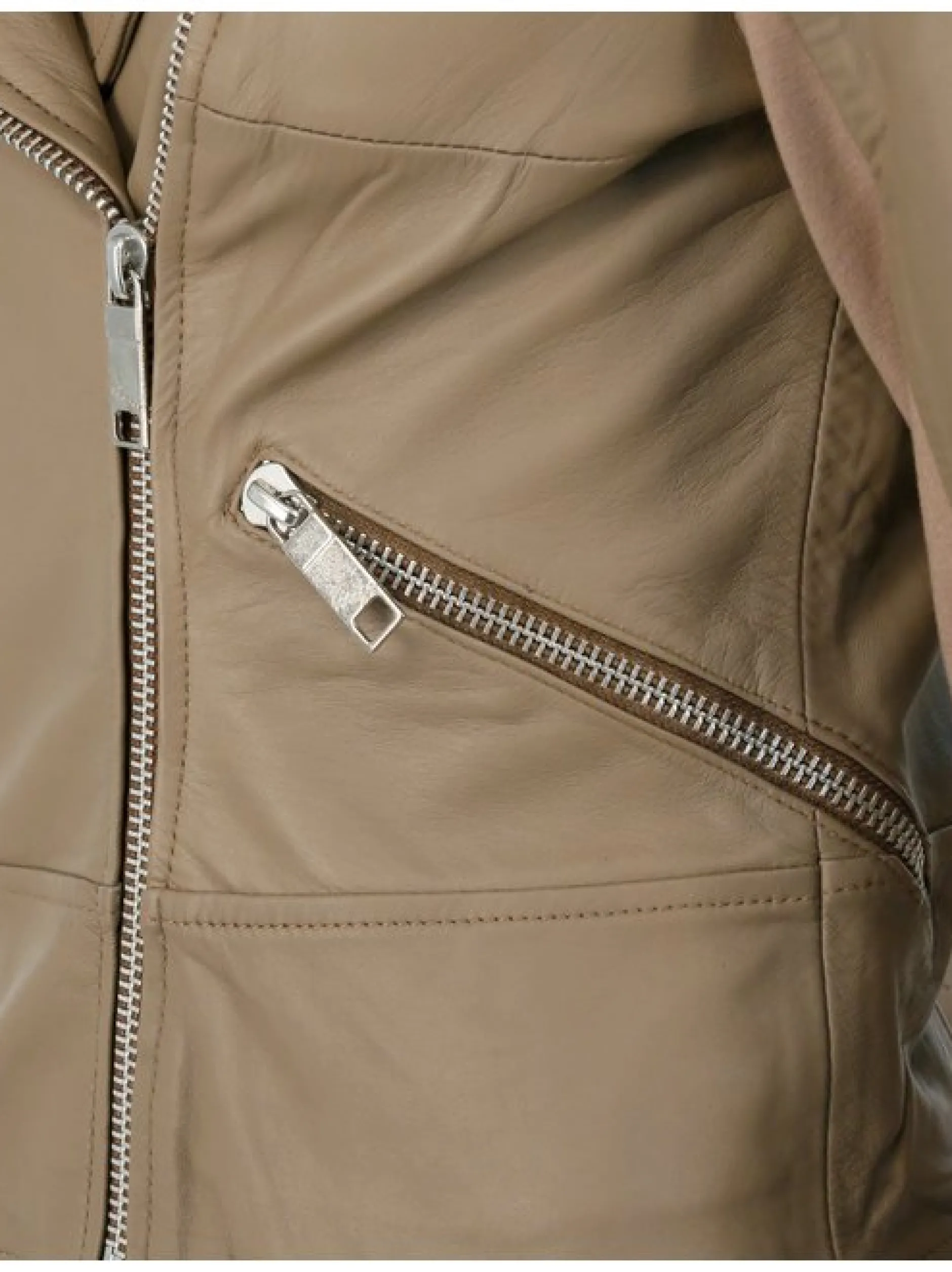 Maze Damen Lederjacke in taupe