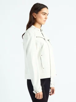 Maze Damen Lederjacke in weiß
