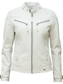 Maze Damen Lederjacke in weiß