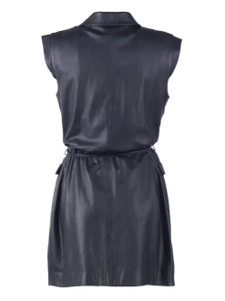 Maze Damen Lederkleid in schwarz