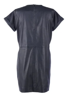 Maze Damen Lederkleid in schwarz