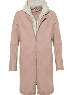 Maze Damen Ledermantel in beige