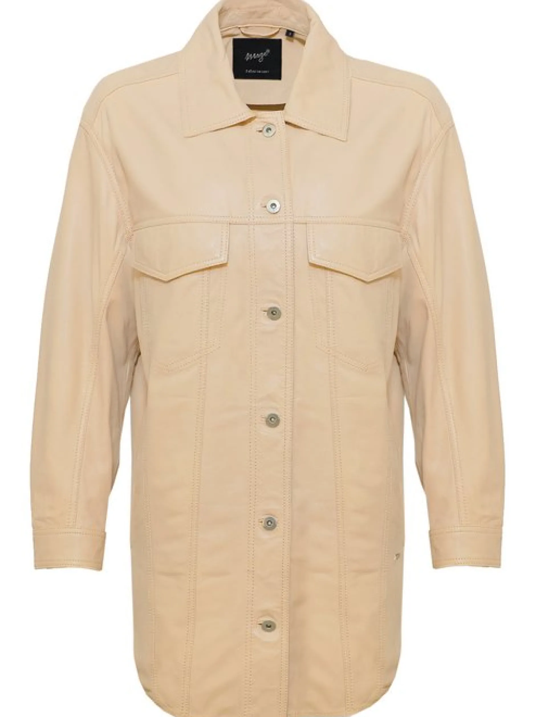 Maze Damen Ledermantel in sand