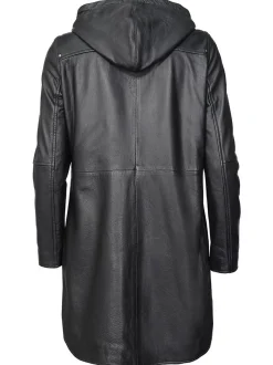 Maze Damen Ledermantel in schwarz