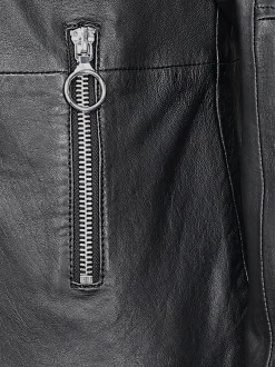 Maze Damen Ledermantel in schwarz