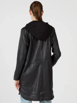 Maze Damen Ledermantel in schwarz