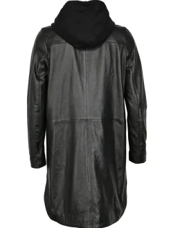 Maze Damen Ledermantel in schwarz