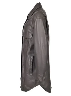 Maze Damen Ledermantel in taupe
