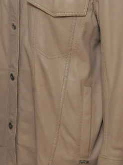 Maze Damen Ledermantel in taupe