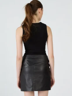 Maze Damen Lederrock in schwarz