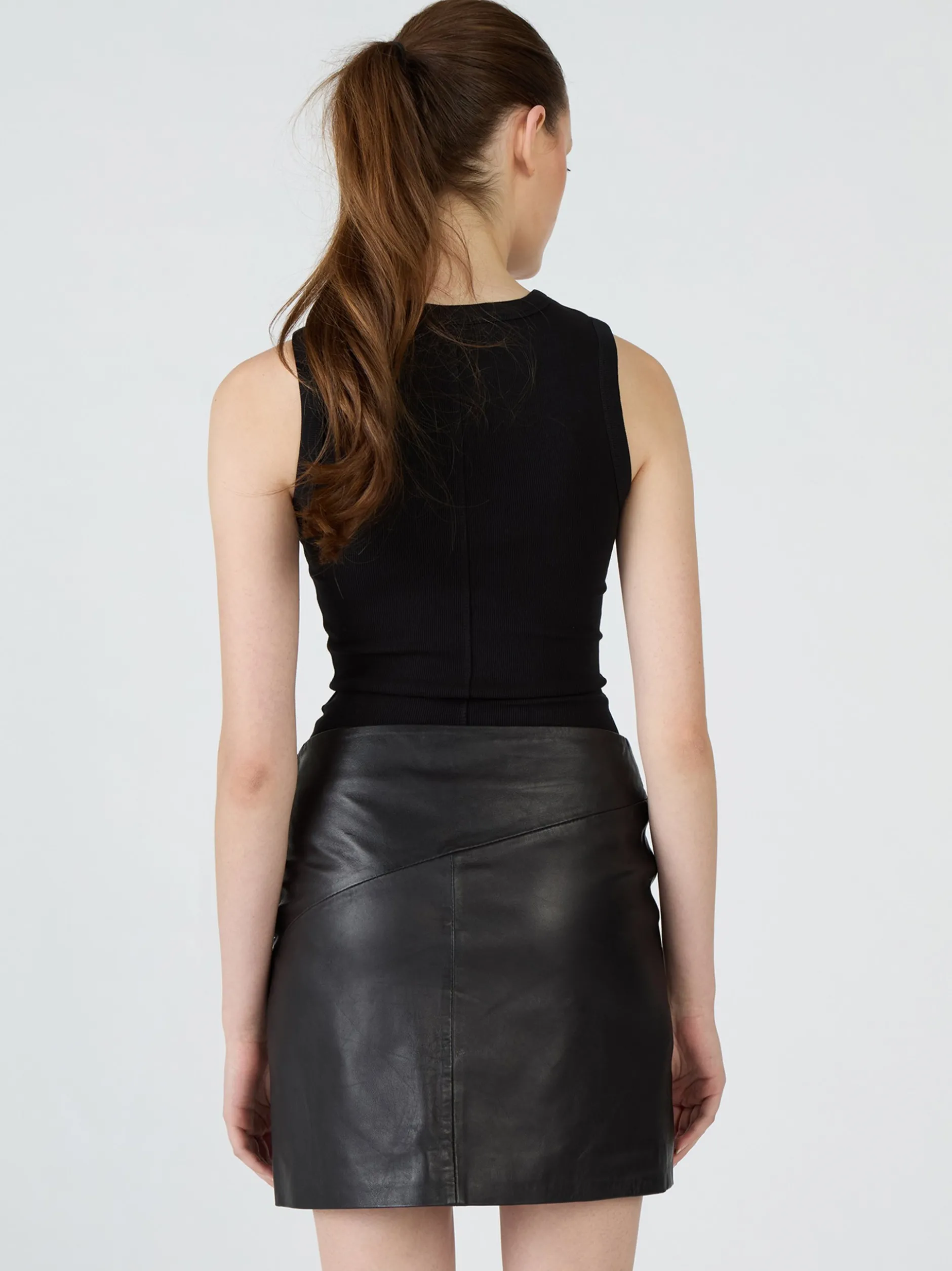 Maze Damen Lederrock in schwarz