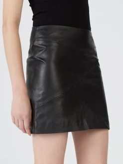 Maze Damen Lederrock in schwarz