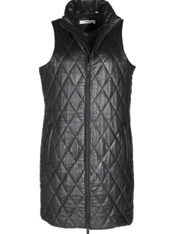 Maze Damen Lederweste in schwarz