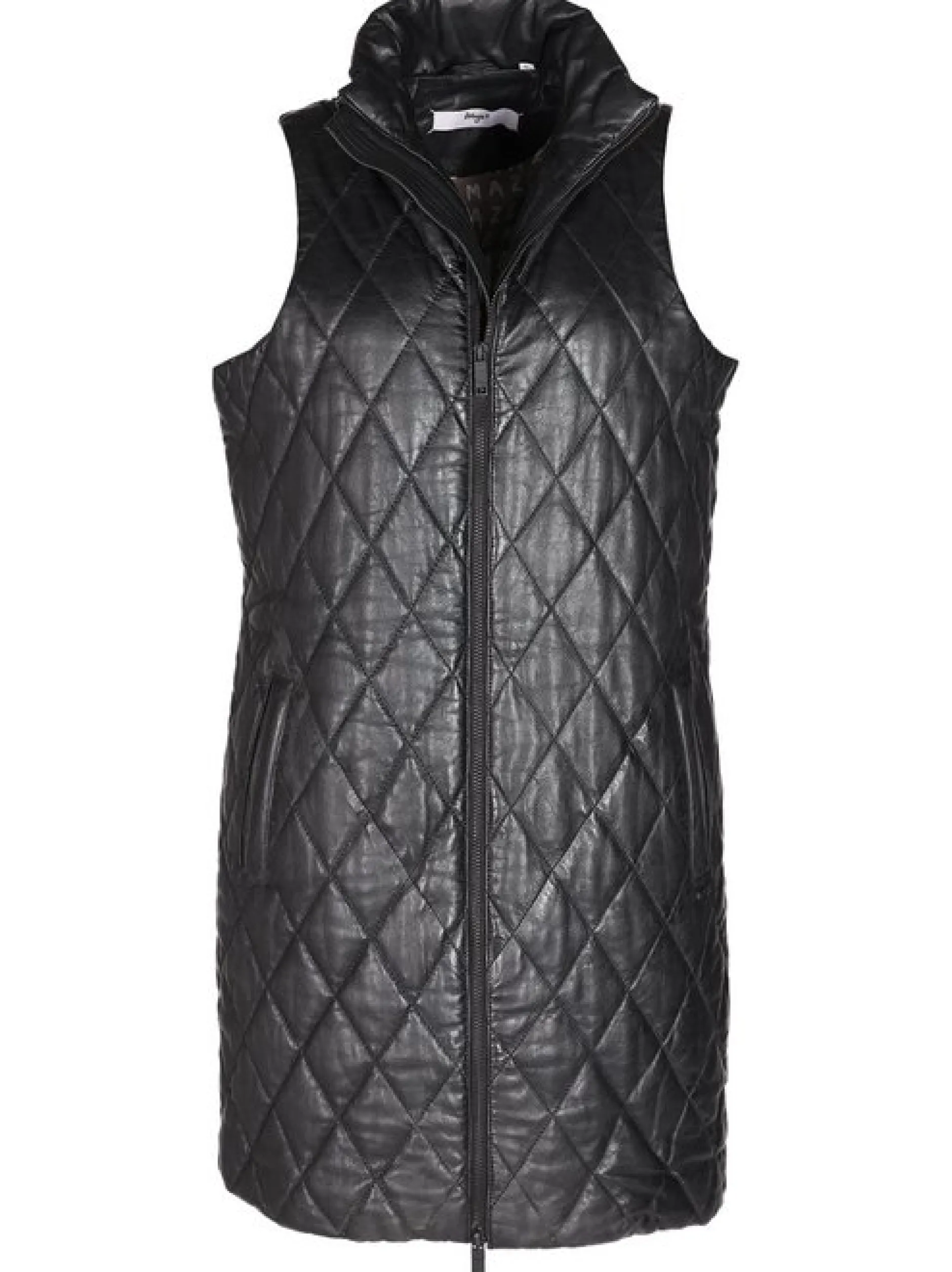 Maze Damen Lederweste in schwarz