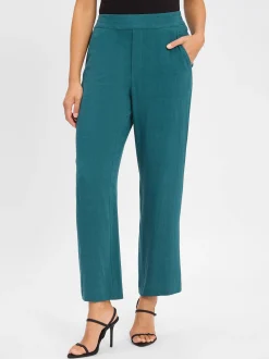 mbyM Damen Hose mit Leinen-Anteil - Emmett-M in smaragd