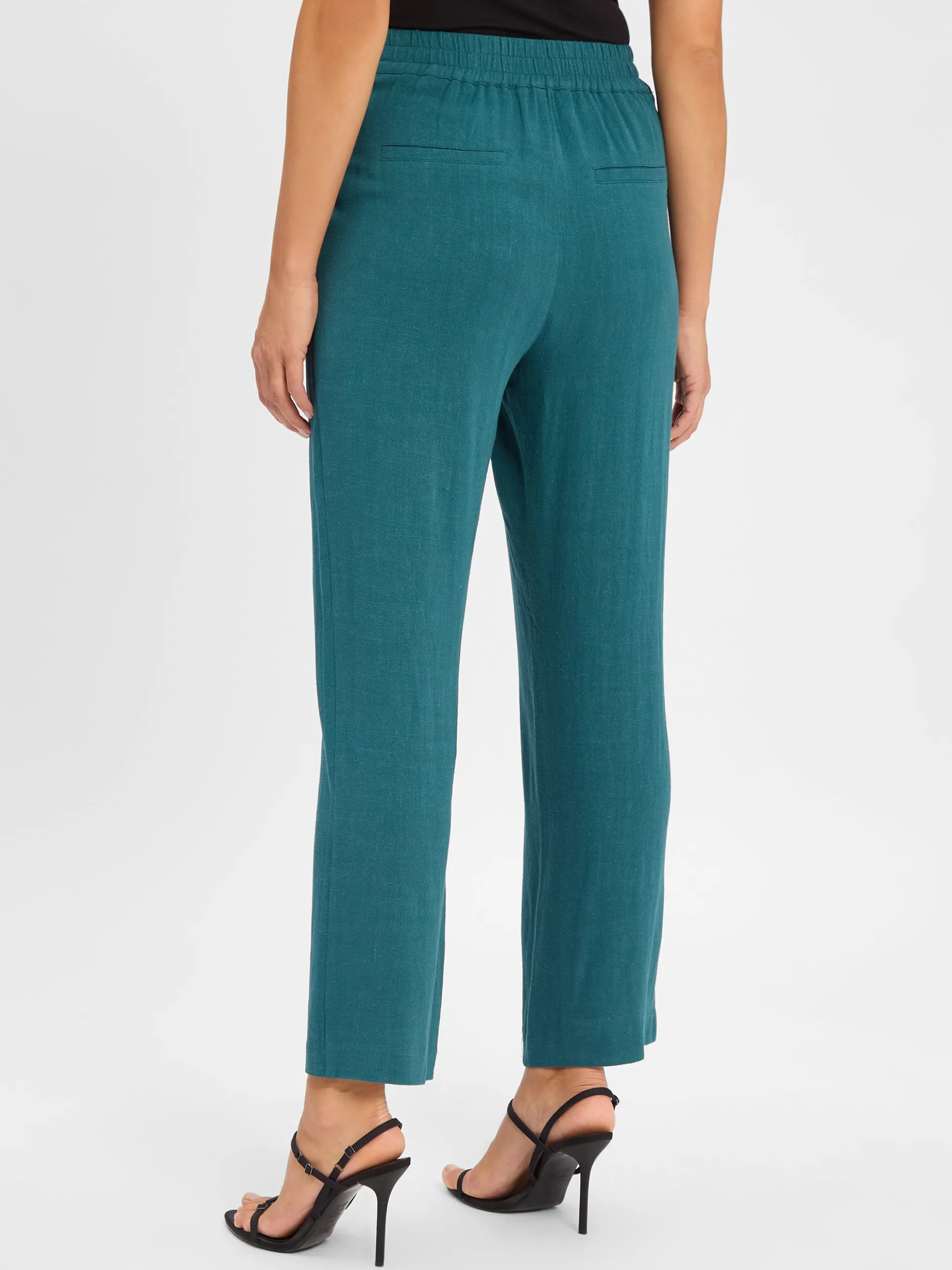 mbyM Damen Hose mit Leinen-Anteil - Emmett-M in smaragd
