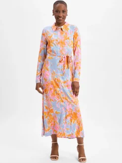 mbyM Damen Sommerkleid - Sicca -M in orange mehrfarbig