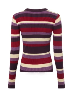 mbyM Damen Strick-Langarmshirt - Minnie in lila mehrfarbig