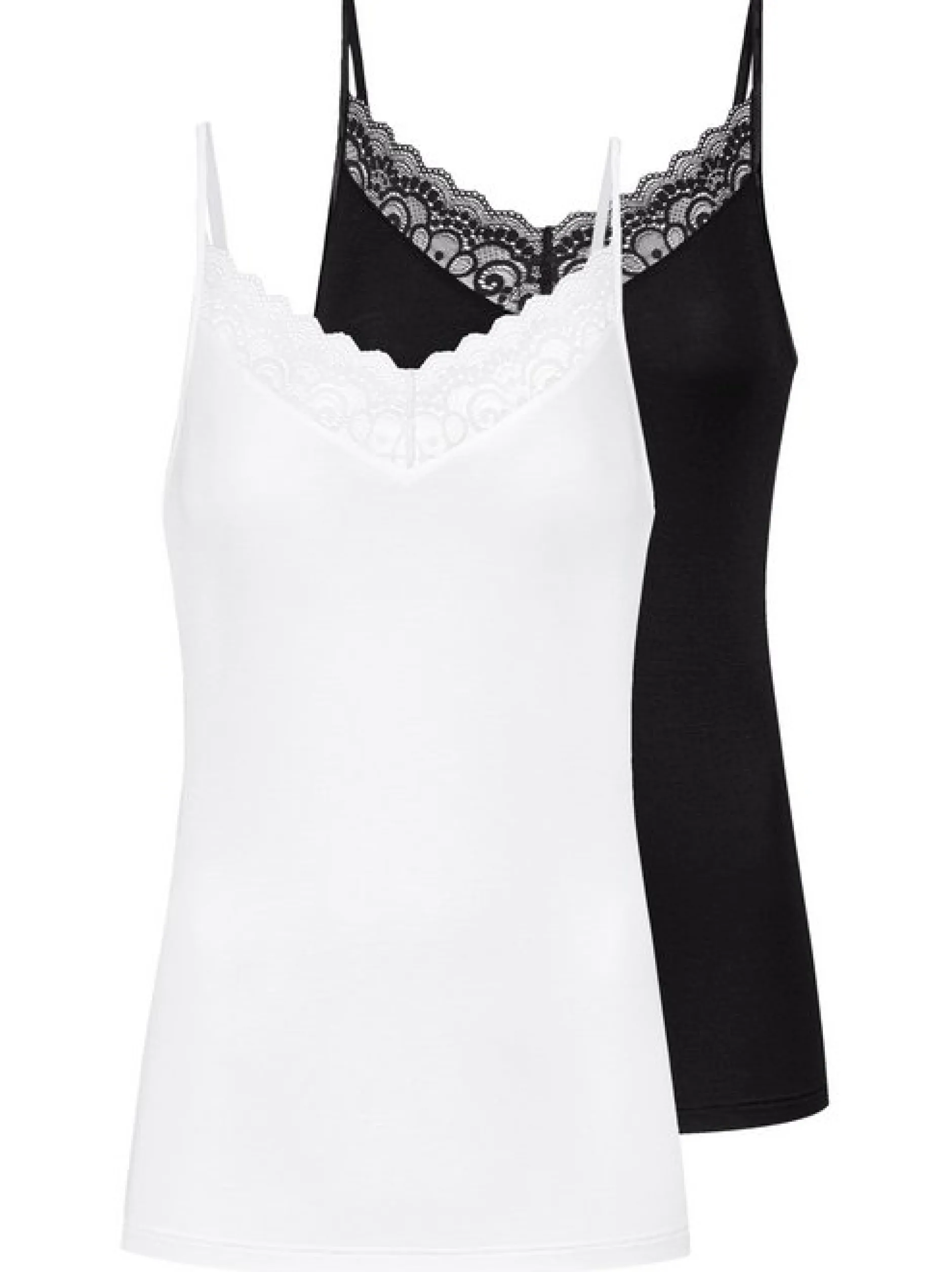 Mey Damen Spaghetti Top - 2er Pack Amour in schwarz