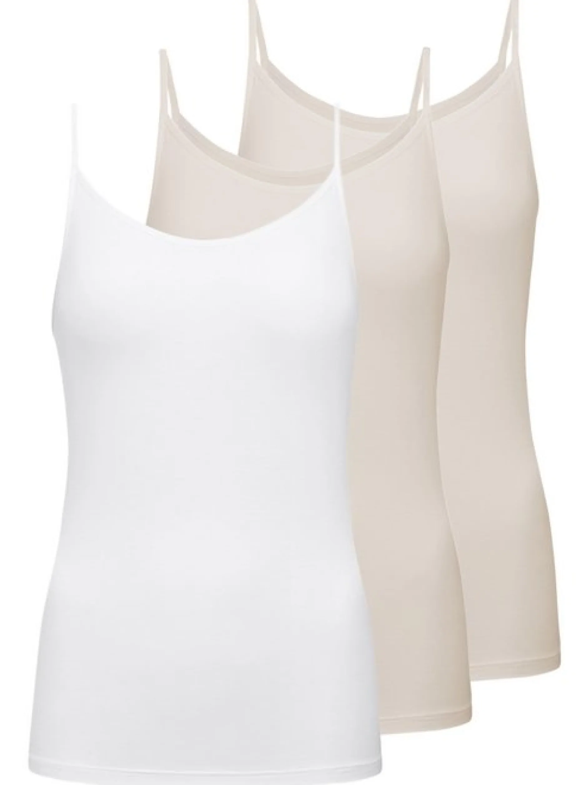 Mey Damen Spaghetti Tops im 3er-Pack in mehrfarbig