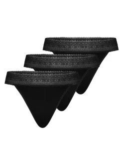 Mey Damen Strings im 3er-Pack in schwarz