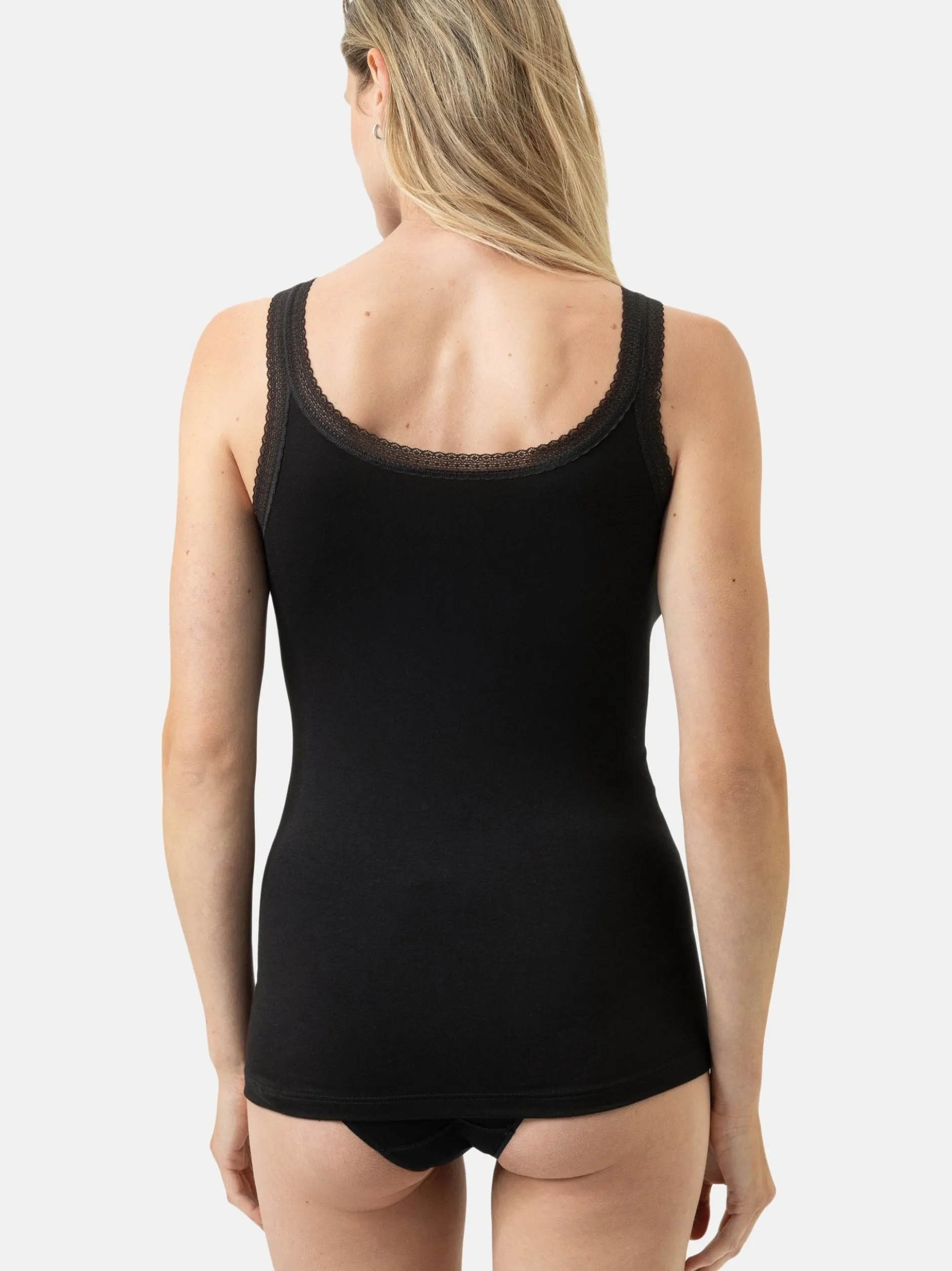 Mey Damen Unterhemden im 3er-Pack in schwarz