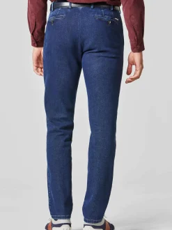 MEYER Herren Chino-Hose - Bonn in blau - Länge: lang