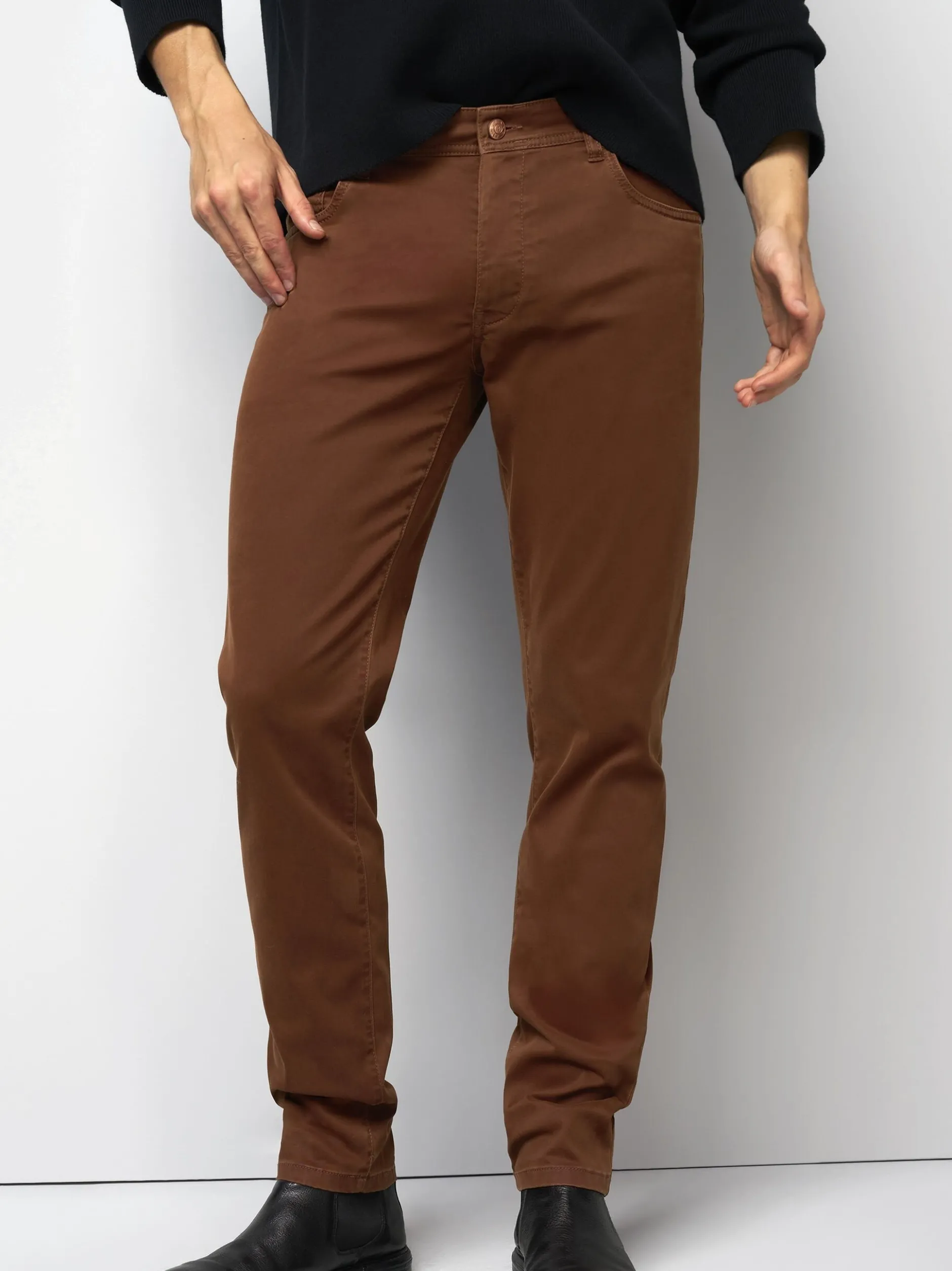 MEYER Herren Chinohose - M5 Five Pocket in braun