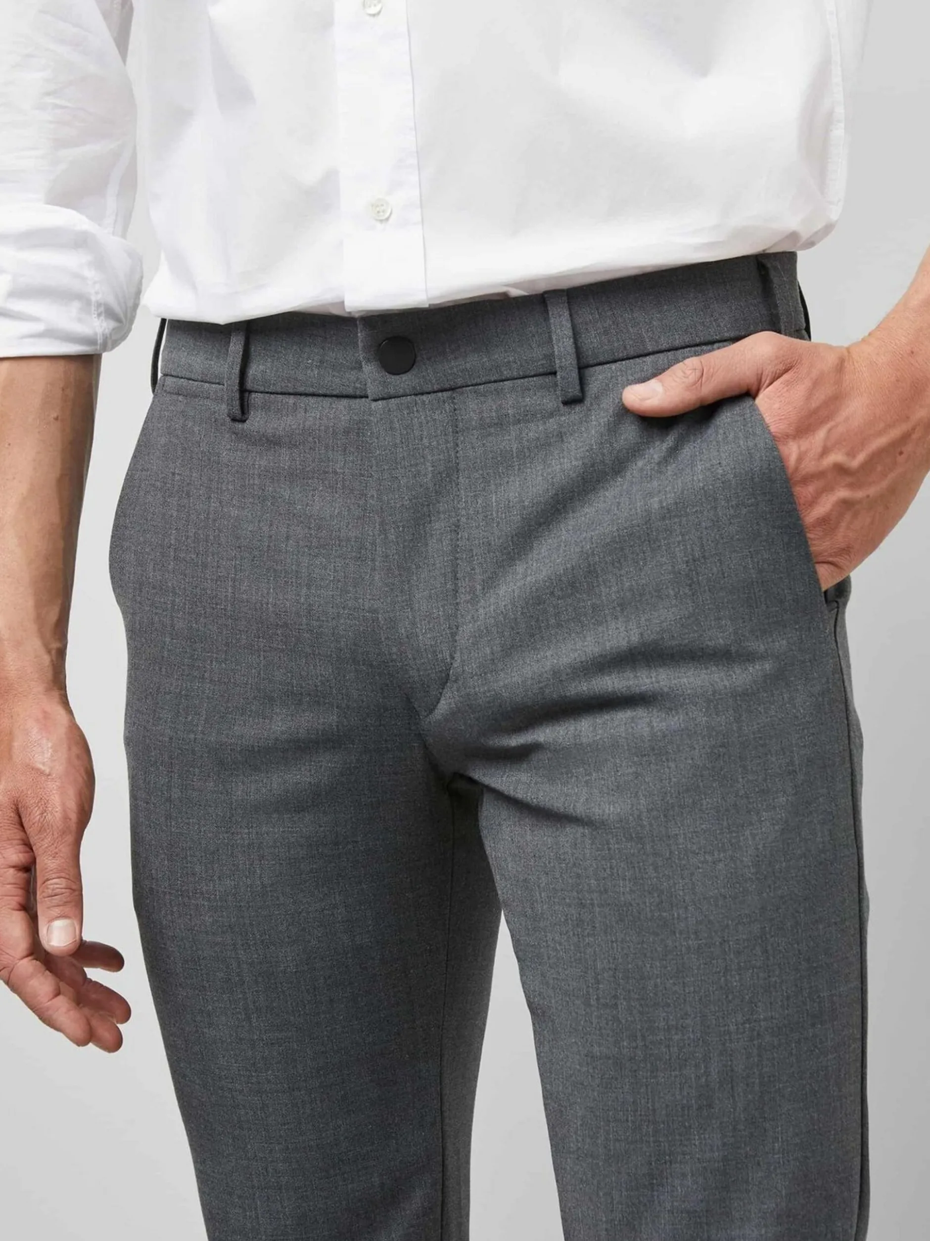 MEYER Herren Hose - M5 Chino in grau - Länge: lang