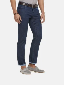 MEYER Herren Hose M5 Slim in blau - Länge: lang