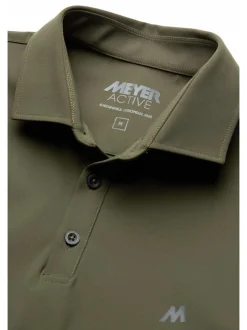 MEYER Herren Poloshirt - Bryson in oliv - Ärmel: langarm