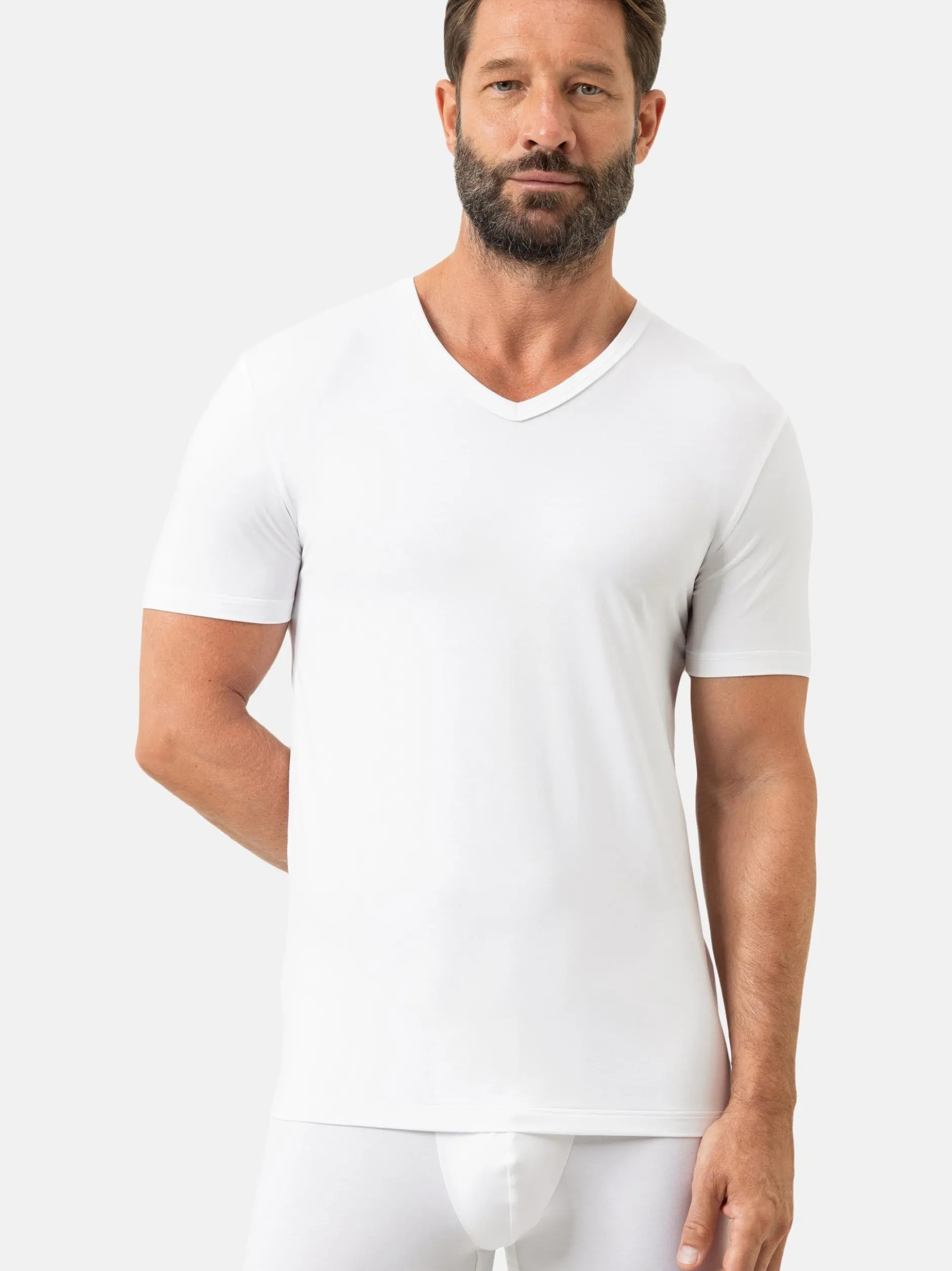 Mey Herren Unterziehshirts im 2er-Pack in weiß