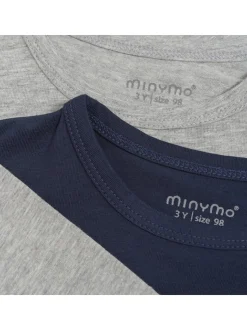 Minymo Jungen Langarmshirt - MIBasic in blau